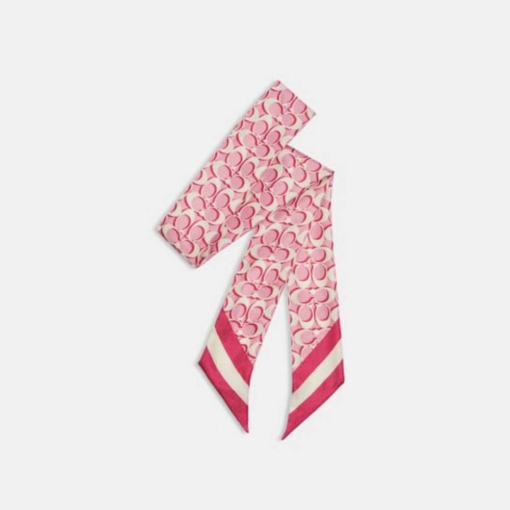 Coach Signature Silk Skinny Scarf
